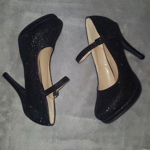 Delicacy Black/Glitter Heels